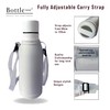 Bottlesoc Water Bottle Carrier with Shoulder Strap | White Design