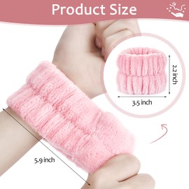 3 Pairs Wrist Bands for Washing Face, Absorbent Wristbands Sweatband for Women, Prevent Liquid from Spilling Down Your Arms - Fashion Elastic Wrist Towels for Yoga Spa Shower Makeup Wykodra