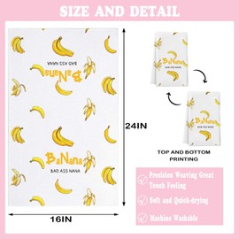 wuguimeii Nana Gifts Banana Kitchen Towels Set of 2 - Nana Grandma Gifts from Grandkids on Mothers Day Birthday - Funny Decorative Absorbent Hand Tea Towel 16x24 Inches