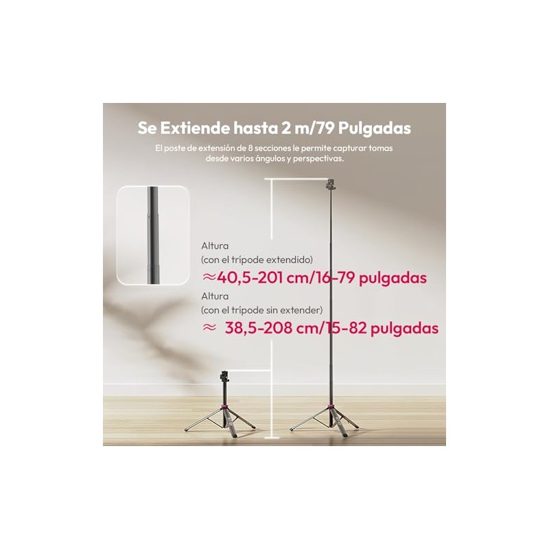 ULANZI MT-89 Trípode Extensible de Aluminio, 82 «portátil Ajustable Soporte
