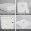 SILAMPDI Lámpara de Techo Cuadrada Blanca 30cm, 48W 6500K Para