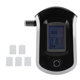 Digital Breath Alcohol Tester Professional Car Alcoholimetro Breathalyser with 5 Mouthpieces