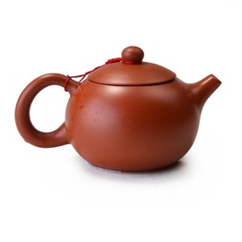 Chinese Clay Teapot Xishi Pot 200ml Zisha Red Gongfu Cha for Loose Tea (Auburn Brown)