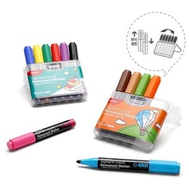 Monami Fresh Ink Oil-based Marker 120 6-Color Set Color A Color Color B / 모나미 생잉크 유성매직 120 6색세트 A칼라 B칼라