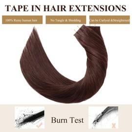 Loxxy 14Inch Tape in Hair Extensions Human Hair Real Remy Tape in Natural Hair Extensions Red Wine Color #99J Invisible Skin Weft Pu Tape in Extensions Human Hair 50Gram 20Pcs