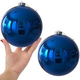 Royal Blue 6.0" Extra Large Christmas Balls - Christmas Tree Decorations Hanging Ornaments Shatterproof Shiny Balls for Birthday Holiday Wedding Decorations Set of 2pcs