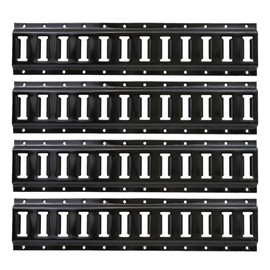 BoxerTool 4 Pack E-Tracks - 2 Feet Length, E Track Tie Down Rails for Cargo, Pickup Trucks, Trailers, Vans, RV, Garage, DIY Organizer - Black Finish
