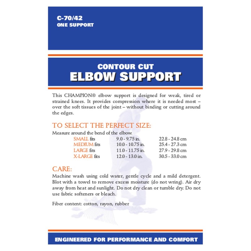 CHAMPION Elbow Support Contour Cut Bandage Elastic Knit, Beige, Small