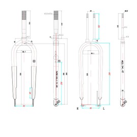 CDHPOWER 26" Fork Double Springer Suspension Fork 1" Threaded & Headset,Cruiser Chopper Bike Dual Spring Classical Fork (Black)