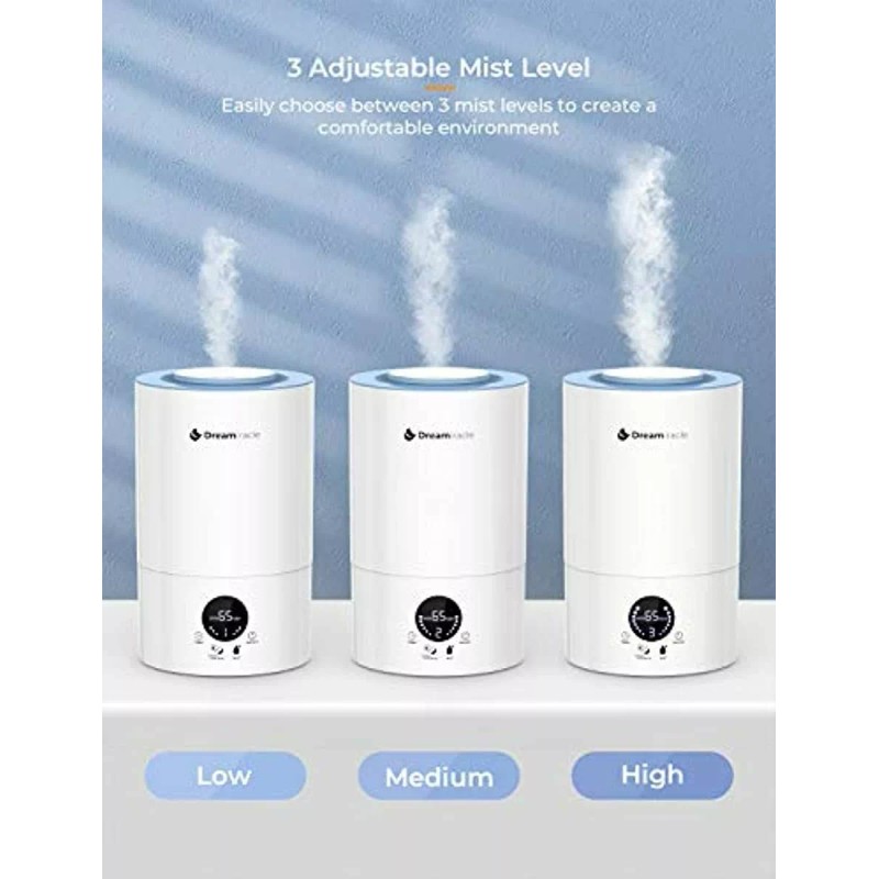 Dreamiracle Cool Mist Ultrasonic Humidifier, 3.5L Top Fill LED Screen