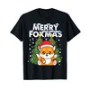 Merry Foxmas Fox Costume Christmas Gifts Kids T-Shirt, black
