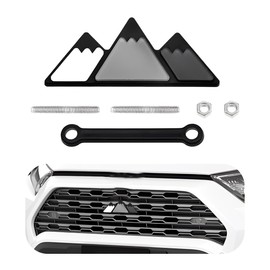 Yourkar Front Grille Badge, Classic Retro Tri-Color Stripe Automotive Mesh Grille Label Emblem, Decorative Decal Badge Compatible with Tacoma 4Runner, Decoration Car Accessories (C)