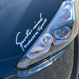 Sports Mind Sticker for Cars and Motorcycles, Decal, Universal, Side, Vehicle Customization, 8 Colors, 4 Sizes, All Text Is White-Silver, Size S, 7.5 x 2.8 Inches (19 x 7 cm)