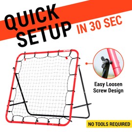 Soccer Rebounder Kickback Football Rebound Net (Adjustable Angle) Portable Easy Setup