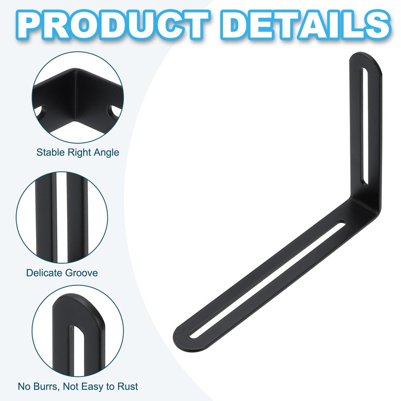 PATIKIL 6 1/2" Adjustable Right Angle Corner Brace with Slots