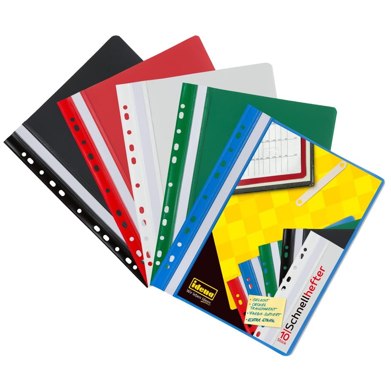 Idena Loose-Leaf Binders - A4 Plastic Folders with Punched Spines