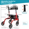Rollator Walkers for Seniors, 10" Big Rubber Wheels All Terrain