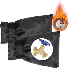 Outdoor Faucet Covers for Winter Freeze Protection, 2 Pack 8.5" H x 5.9" W Outside Faucet Socks for Winter, Thicken Waterproof Hose Bib Covers for Winter, Reusable Insulated Spigot Covers