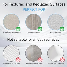 Shower Mat Non Slip Silicone Soft Odorless Bathtub Mat Non Slip No Suction Cups for Refinished,Reglazed and Textured Bath Tub Mat 24 X 24 Inch Grey