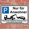 Sign "Parken - Nur für Anwohner" Sign 300 x 200