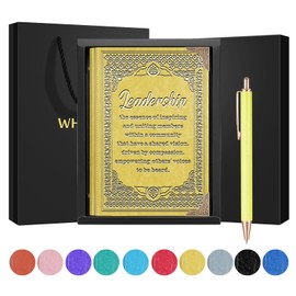 Leadership Gift Leadership Definition A5 Notebook with a Pen Gift Bag and Gift Box Mentor Gift Boss Gift Leader Appreciation Gift,1 Pack (Yellow) (Leadership-YellowCA)