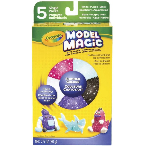 Crayola Model Magic, 5 Shimmer, 2.5, Gift for Kids, 5 oz, Assorted Color