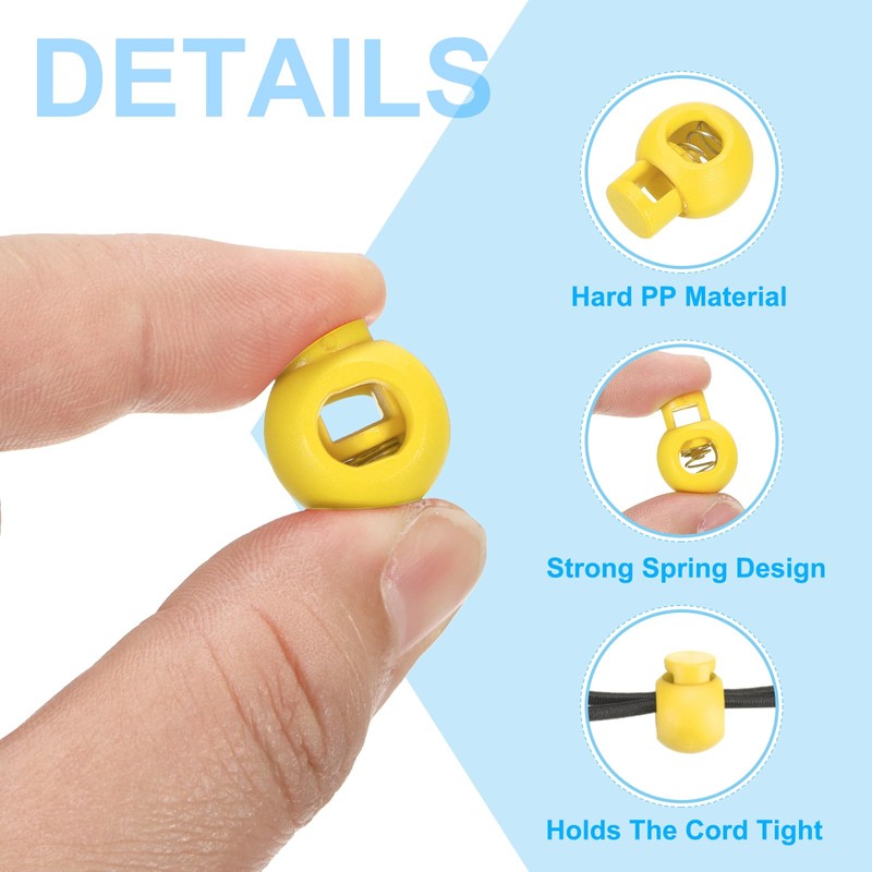 PATIKIL Plastic Cord Lock, 10 Pack Single Hole Toggle Stopper