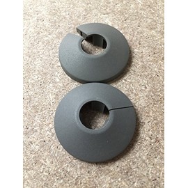 x 2 Unika Grey Plastic Pipe Cover - Clip Together For Floors - For a 15mm Pipe