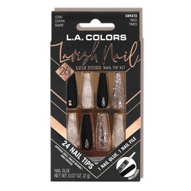 L.A. COLORS Lavish Nail Luxe Finish Nail Tip Kit (carded), Wild Times CNT472