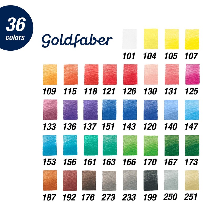 FABER-CASTELL Goldfer Watercolour Pencils, 36 Metal Case, 1 Pack, Pack