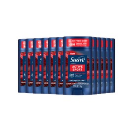 Suave Energizing Sport Men’s Antiperspirant Deodorant, All Day Bergamot & Wood Scent, for 48hr Odor & Wetness Protection, 2.7oz, 12 Pack