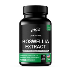 HCL HERBAL CODE LABS Boswellia Serrata Extract Capsules 65% Boswellic Acid 700mg Equal to 7000mg Resin Powder, Extra Strength & Superior Absorption, 6 Month Supply 180 Vegan Capsules Non-GMO