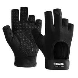 SUJAYU Workout Gloves for Women & Men, Anti-Slip Microfiber Paded Gloves for Weightlifting, Gym Accessories for Exercise Hanging Weightlifting Cycling Pull-ups Rowing (Black, X-Large)