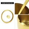 QWORK Gold 304 Stainless Steel Sugar Container with Airtight Glass