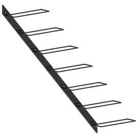 vidaXL Wall-Mounted Metal Wine Rack - Classic Black - Holds 7 Bottles - Modern Design - Durable and Easy-to-Maintain for Wine Lovers