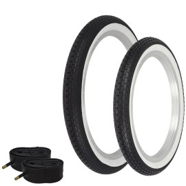 PRO+ SCHWINN STYLE WHITEWALL BRICK 16 X 1.75 S2 W/ 20 X 2.125 S2 BRICK TIRE W/TUBES