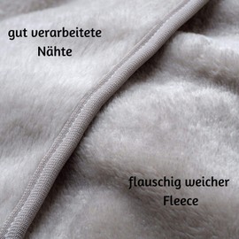 ALTERA LA VITA Travel Blanket, Cuddly Blanket Made of Fleece, Warm and Soft, Compressible, with Bag, 150 x 130 cm, for Travel by Plane, Train or Car, for Outdoor or Camping, gray, Modern