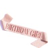 Fantasy Glitter Pink Birthday Girl Sash Set Birthday Crown Happy