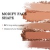 Boobeen 2 Packs Matte Finishing Pressed Powder Contour Palette, Waterproof