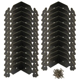 Runseaway 25 Pcs Antique Bronze Decorative Corner Protectors,1.5" x 0.7" Right Angle Bracket Guards, Vintage Metal Corner Brace Cover for Furniture, Wooden Box, Jewelry Case, Photo Frame