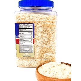 Golden Crown White Basmati Rice - Natural Aromatic Long Thin Grain Gluten Free Non GMO Vegan Kosher Halal White Rice - 32 OZ (2LBS)