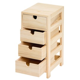 Wooden Chest of Storage Drawer Tower with 4 Drawers
