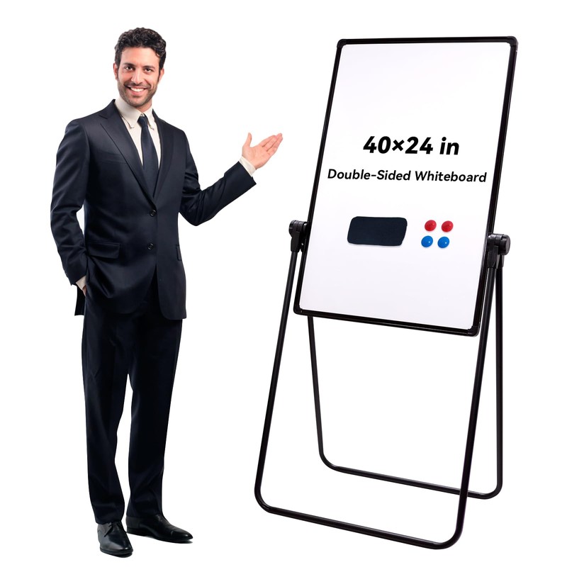 Betorcy Magnetic Dry Erase Board with Stand, 40"x24" Double Sided