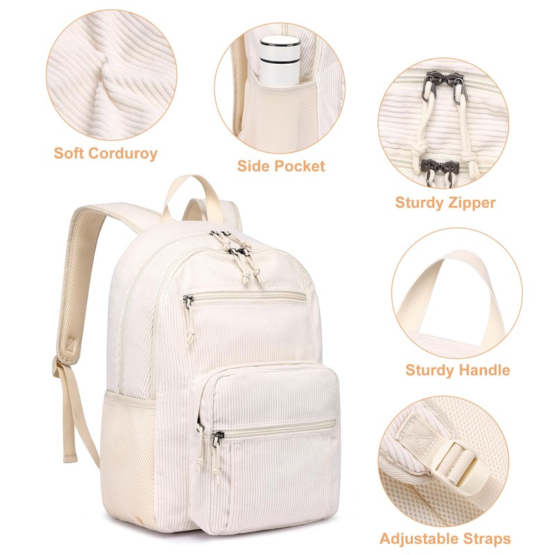 Backpack for Girls Boys Kids, School Backpack Cute Corduroy Student
