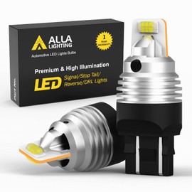 Alla Lighting T20 Wedge 7440 7443 LED Bulbs, Pure Red Turn Signal, Brake Tail Lights 7441 7443LL 7440LL W21W Super Bright CSP-7035 2000-SMD Replacement