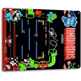 Mario-Bros Classic Arcade Marquee Game Room Man Cave Wall Decor Metal Tin Sign