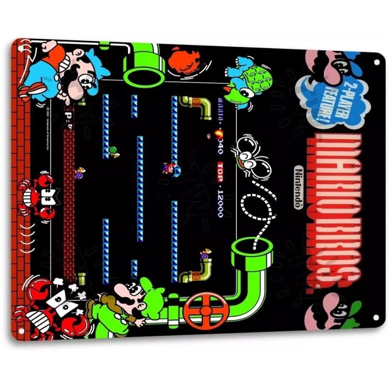 Mario-Bros Classic Arcade Marquee Game Room Man Cave Wall Decor