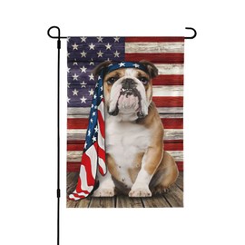 English Bulldog Flag Charming Dog American Garden Flag 12.5"X18" Double Sided Outdoor Outside Decorations House Decor Flags