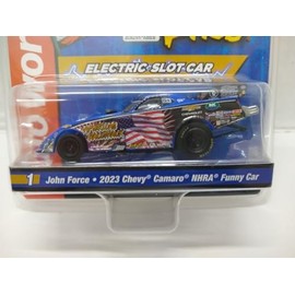 Auto World SC405-1 John Force Night Under Fire 2023 Camaro Funny Car HO Scale Electric Slot Car