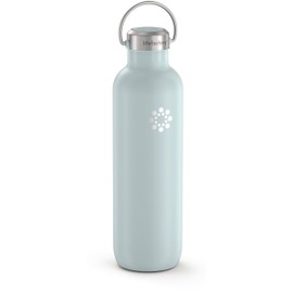 LIfeFactory Stainless Steel Vacuum-Insulated Sport Bottle, 32 Ounce, Mint